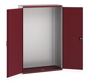 40014019.** cubio cupboard with perfo doors. WxDxH: 1300x525x2000mm. RAL 7035/5010 or selected